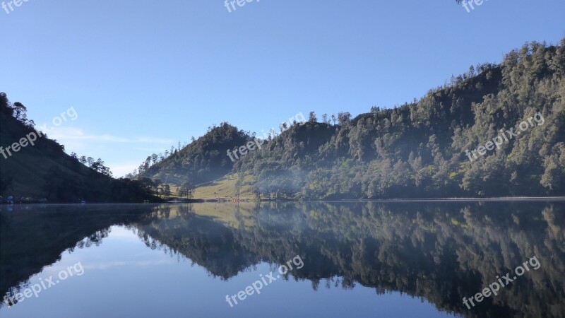 Mirror Lake Indonesia Nature Reflection