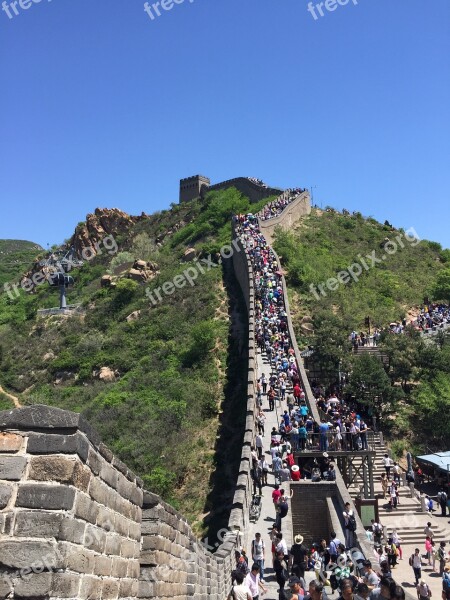 The Great Wall The Scenery Blue Sky China Free Photos