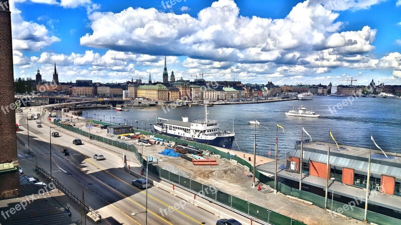 Sweden Stockholm Town Water Boat