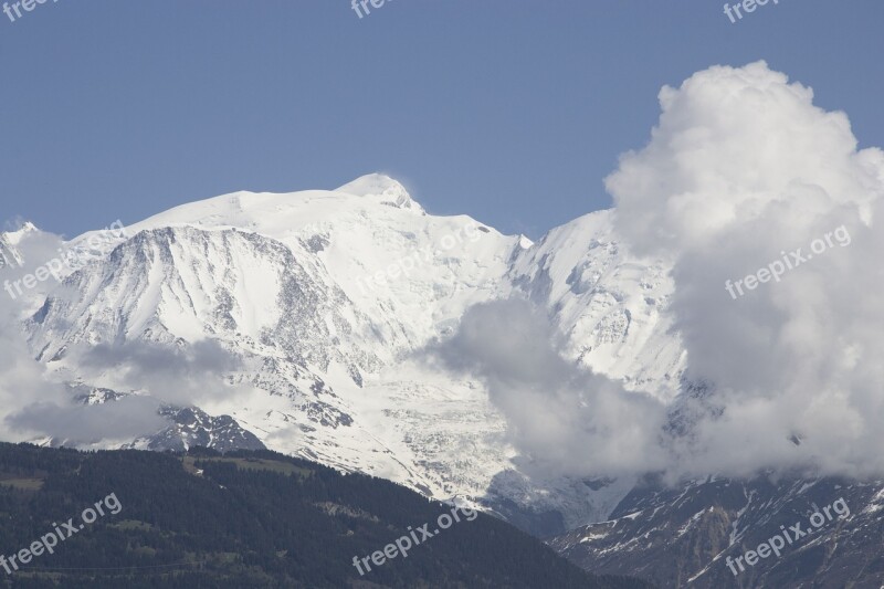 Cloud Snow Mountain Mont Blanc Free Photos