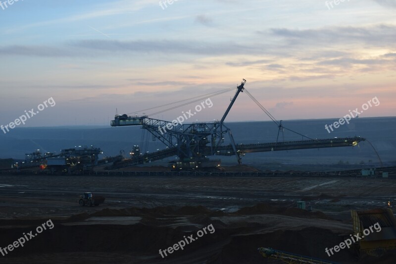 Excavators Riesen Open Pit Mining Overburden Brown Coal