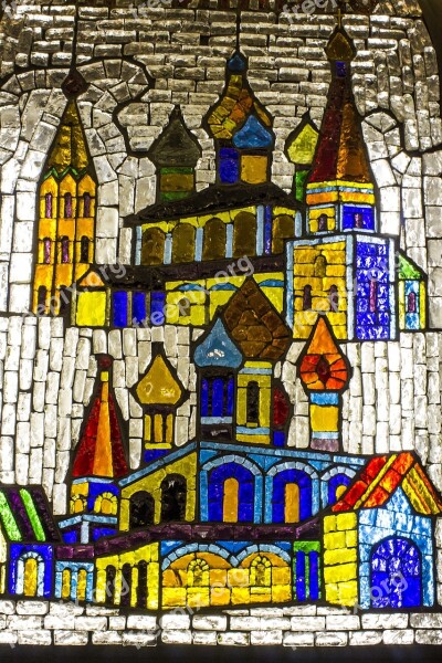 Stained-glass Window Metro Moscow Mosaic Color