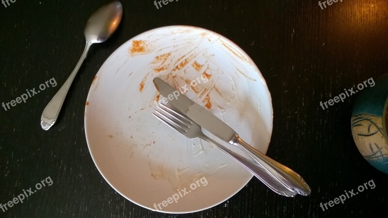 Plate Cutlery Still Life Dirty Tableware