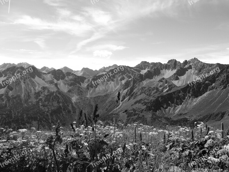 Alpine Mountains Spring Fellhorn Panorama