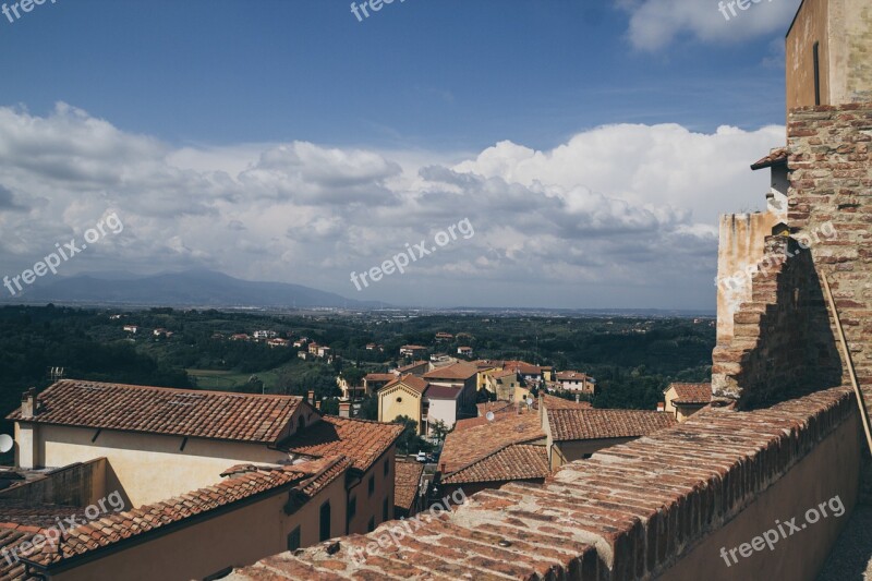 Italy Panorama View Tuscany Lari