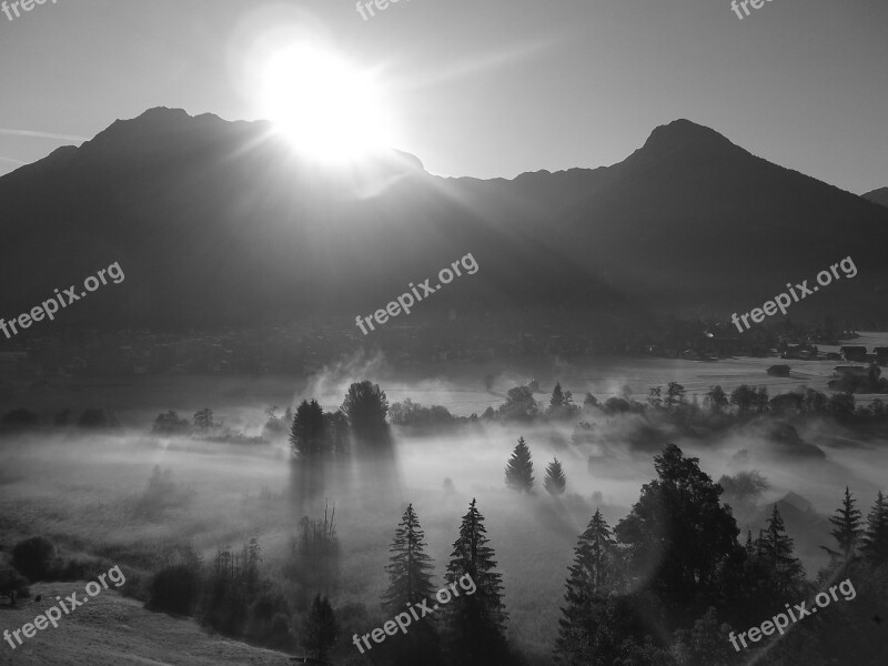 Alpine Mountains Fog Oberstdorf Allgäu