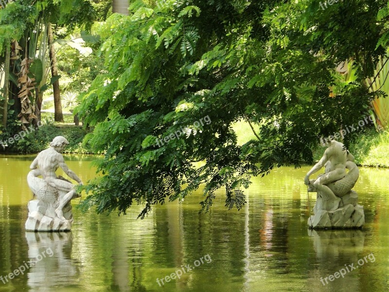 Park Lake Statues Free Photos