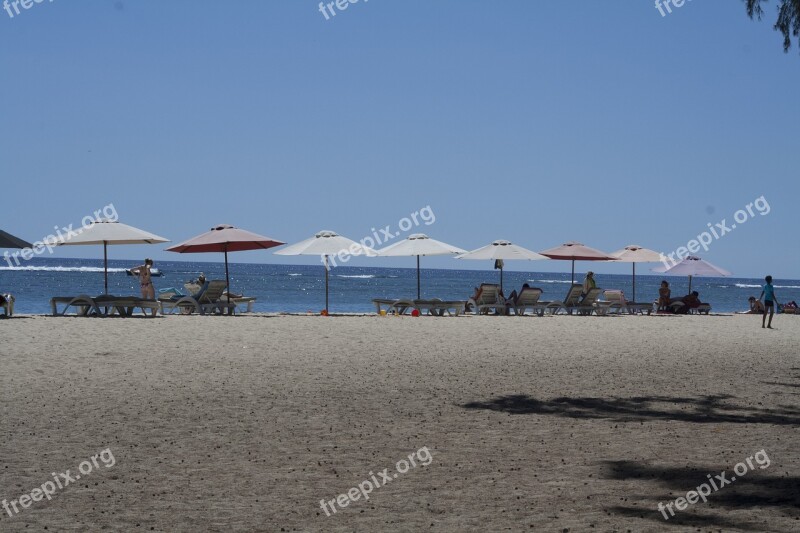 Sea Side Mauritius Sand Water Ocean