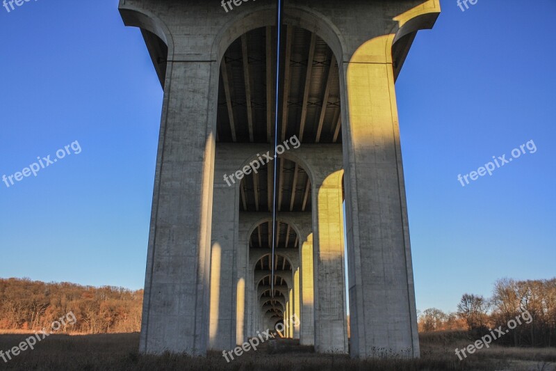 Bridge Supports Up Architecture Highway