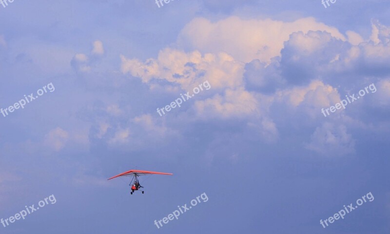 Flight Gliding Travel Blue Sky White Cloud