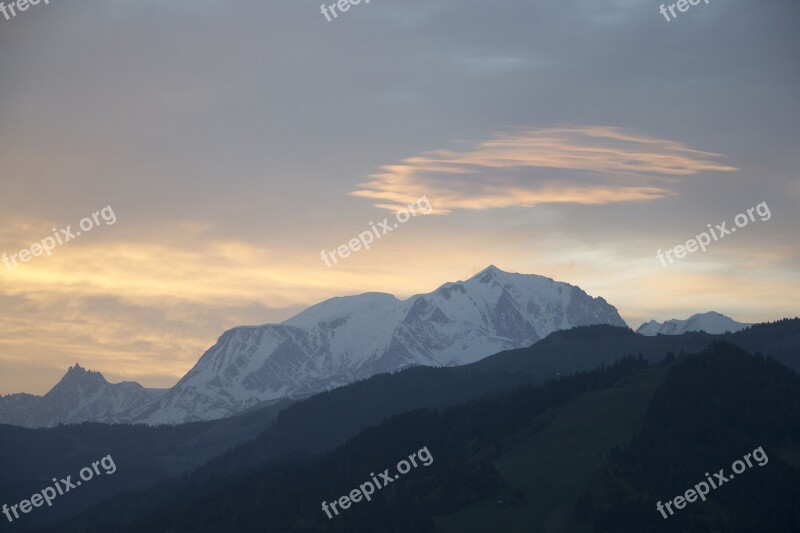 Sunrise Snow Mountain Mont Blanc Free Photos