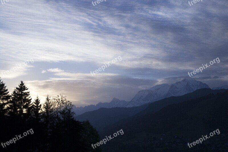 Break Of Dawn Mountain Sky Mont Blanc Free Photos