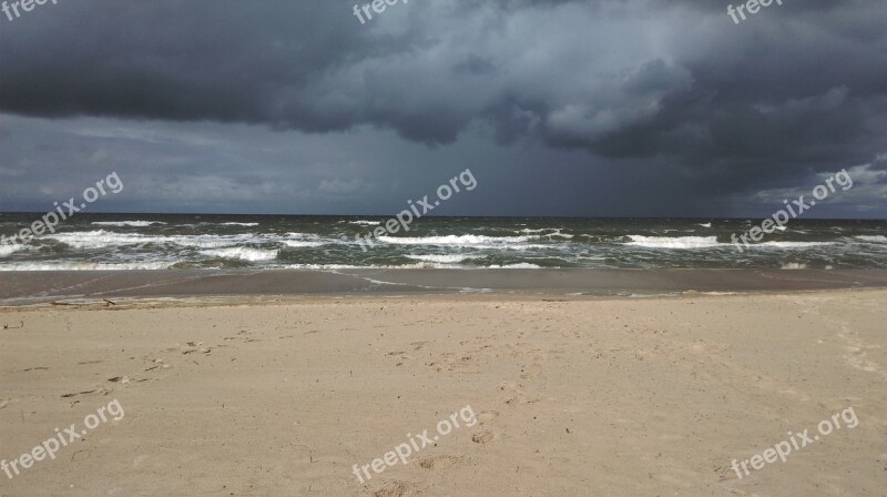 Poland The Baltic Sea The Coast Beach Water