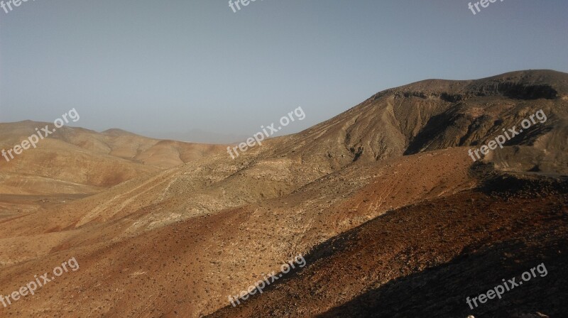 Fuerteventura Mountains Canary Islands The Wild Landscape An Uninhabited