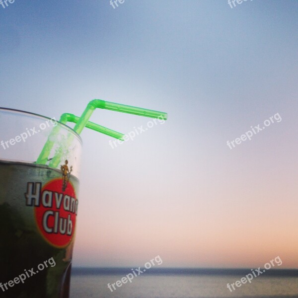 Mojito Sea Sunset Cocktail Free Photos