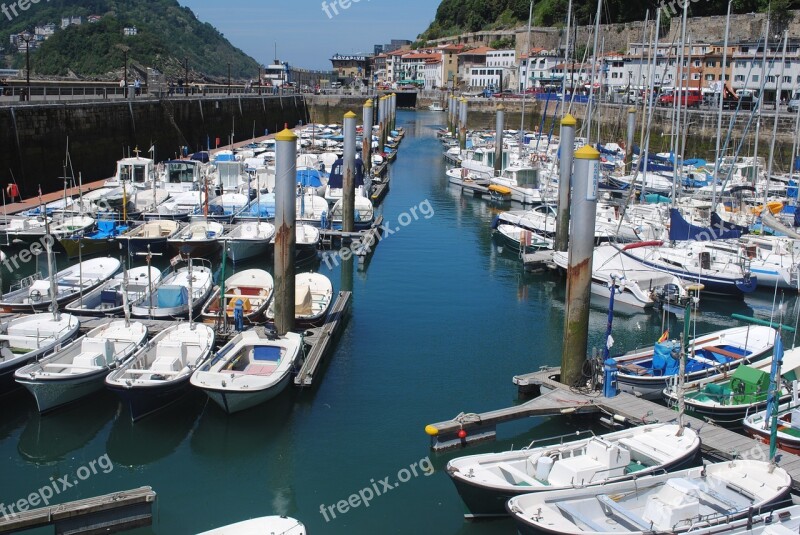 San Sebastian Harbour Donostia Spain Bay Boat