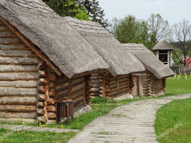 The Middle Ages Wooden House Castle Grodzisko Free Photos