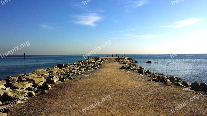 Seascape Barcelona Spain Nature Beach