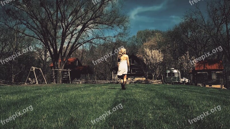 Young Girl Outdoors Scenery Female Summer