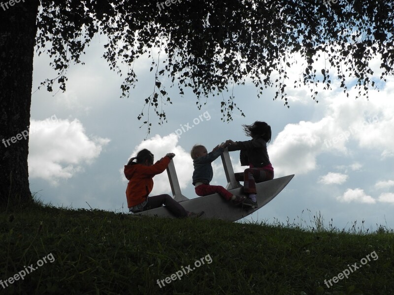 Children Play Swing Playing Kid