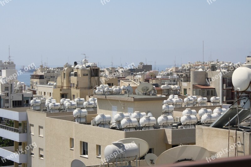 Cyprus Water Tanks The Roof Of The Free Photos