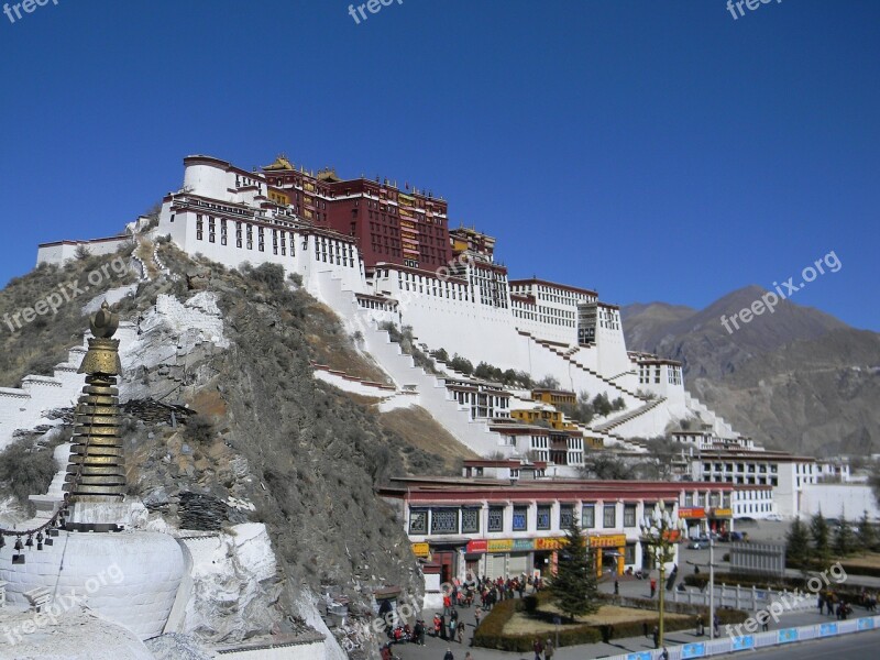 Tourism Lhasa The Scenery The Potala Palace Free Photos