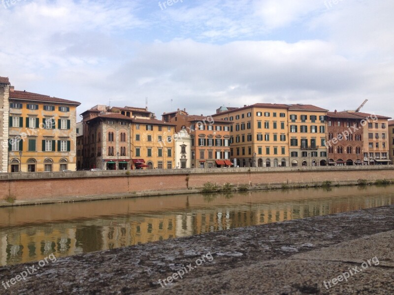 Pisa Italy City River Autumn