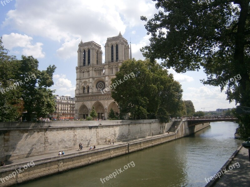 Notre-dame Paris Cathedral The Seine Architecture