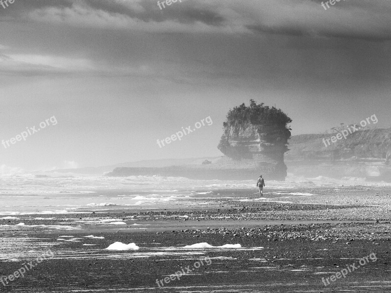 Beach Wild Stormy Sea Coast