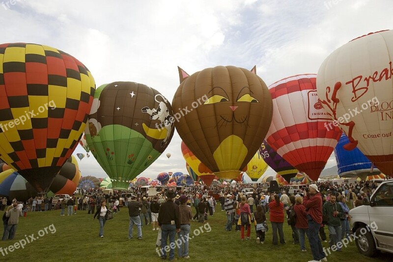 Hot Air Balloons Festival Colorful Float Aviation