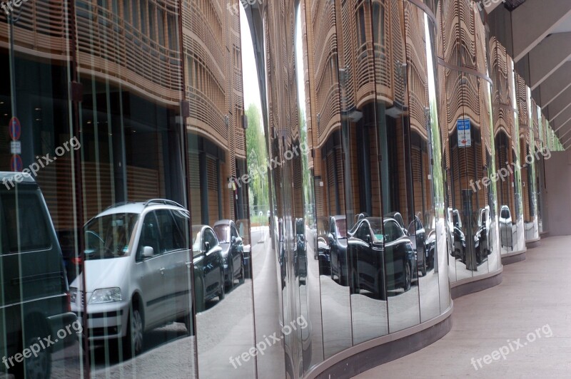 Street Reflection Glass Cars Ripple