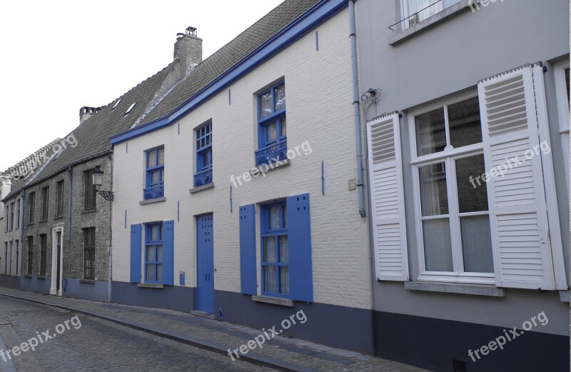 City Street Houses Bruges Free Photos