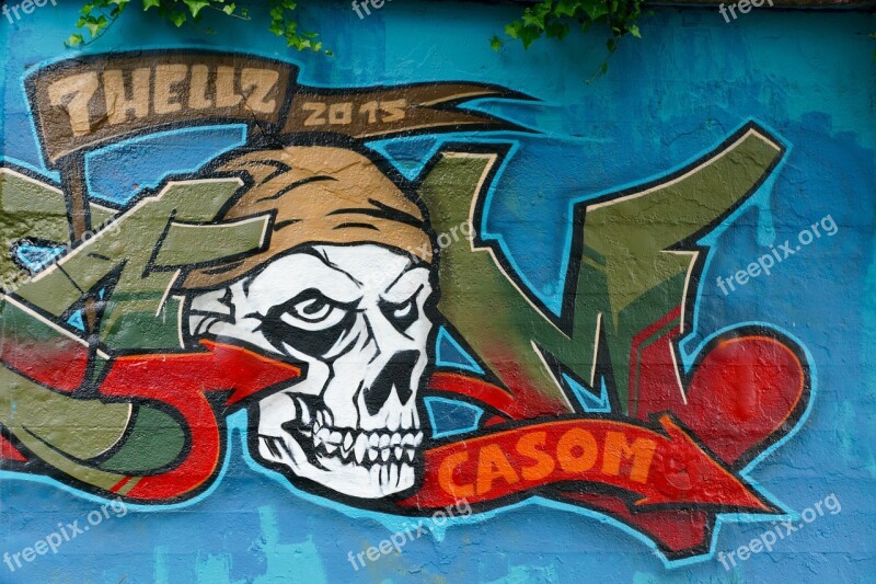 Graffiti Skull And Crossbones Wall Art Pirate