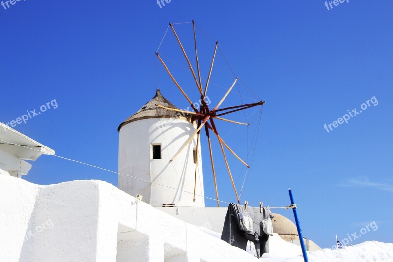 Santorini Windmill White Sky Vacations