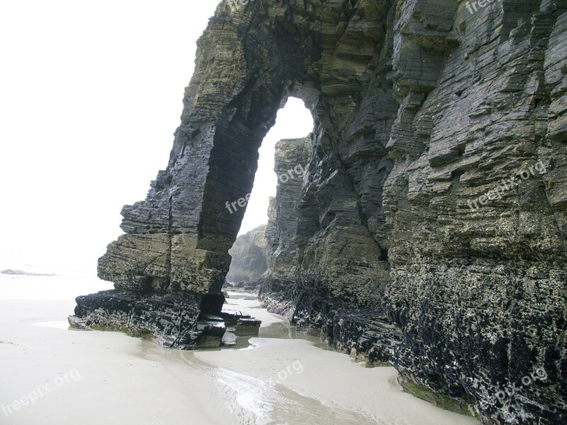 Rocks Cathedrals Beach Ribadeo Free Photos