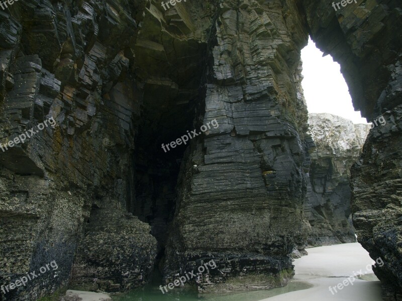 Rocks Cathedrals Beach Ribadeo Lugo Free Photos