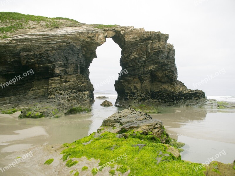 Rocks Arc Cathedrals Beach Ribadeo Free Photos