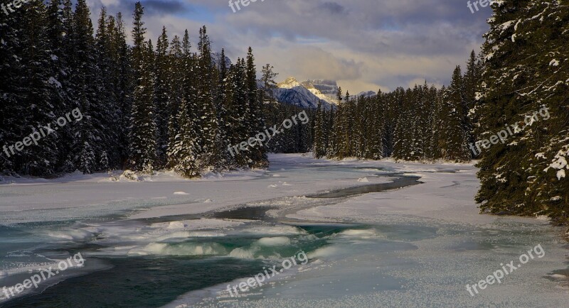 National Park Canada River Ice Water