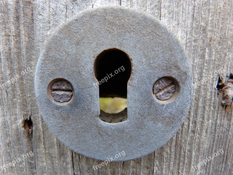 Key Hole Rust Old Wood Rusted