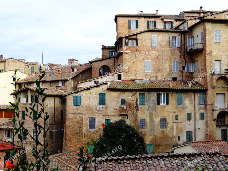 Siena Old Building Picturesque Houses