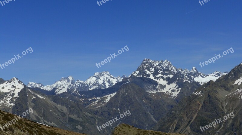 The Ecrins National Park Landscapes Nature Mountain Alps