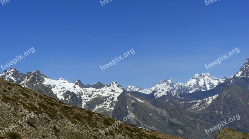 The Ecrins National Park Landscapes Nature Mountain Alps