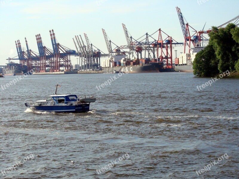 Hamburg Port Container Ship Free Photos