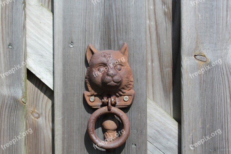 Knock Gate Cat Old Wood