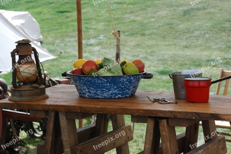 Still Life Fruit Food Lantern Old