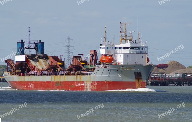 Suction Dredger Ship City Of Westminster Industry Industrial