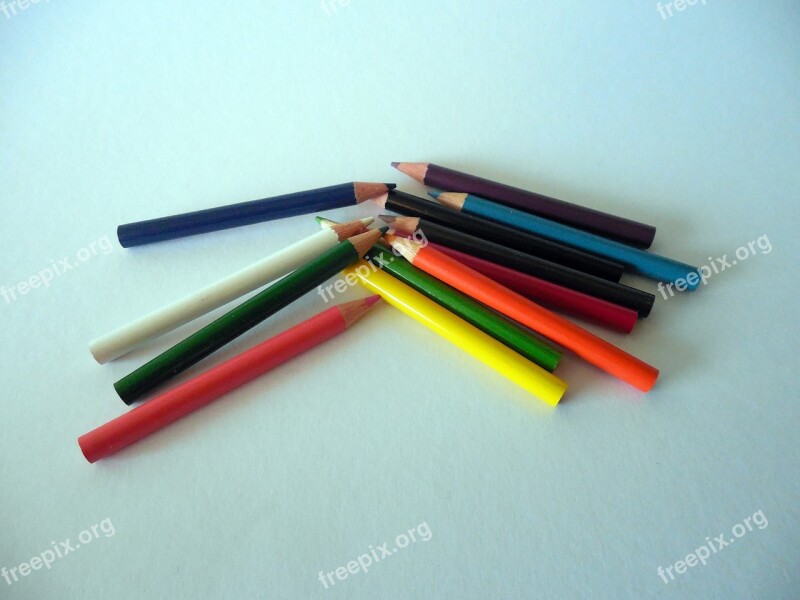 Colored Pencils Pens Color Colorful Crayons