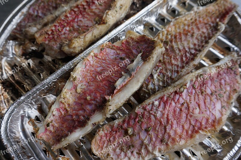 Fish Grill Barbecue Delicious Charcoal