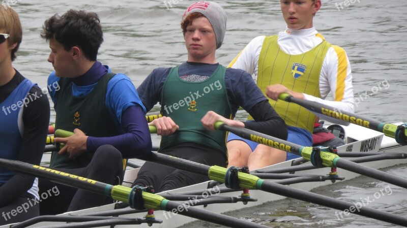 Rowing Boys Sport Young People