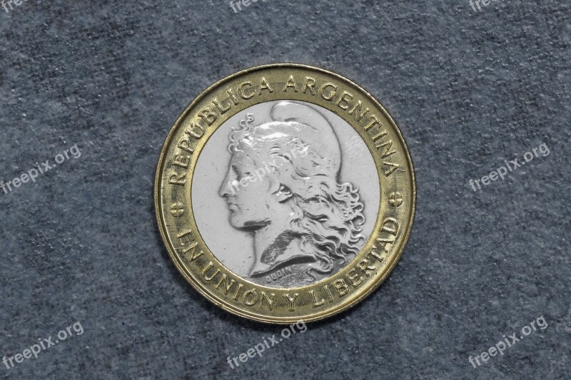 Currency Coin Gold Silver Argentina